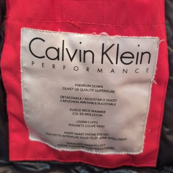 Calvin Klein Goose Down Winter Parka Coat CK Performance Mid Length Insulated XL - Picture 12 of 16